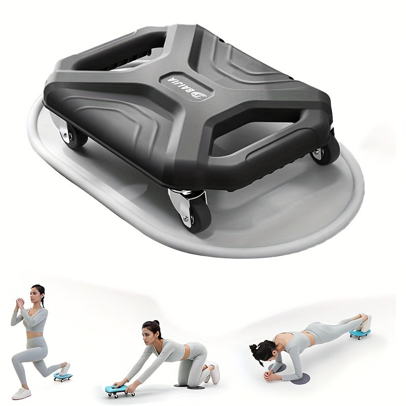 Silent Glide Ab Roller - Multi-Functional Core Strength Trainer, Fit for Home & Gym Workouts, Durable ABS Material