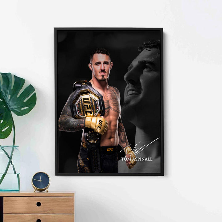 Room Decor 1pc Tom Aspaulin UFC Champion Poster, Frameless Canvas Wall Art, 30.48x40.64 cm, Heavyweight MMA Wrestler Taekwondo Champion Print, for Home, Bedroom, Living Room, Bathroom, Office, Hotel, Cafe Decor