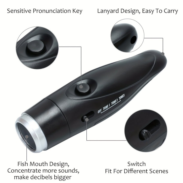 Electronic Whistle for Coaches and Referees, 3-Tone Handheld Sports Whistle with Lanyard, ABS Material, Button Battery Powered, for Volleyball, Football, and Training