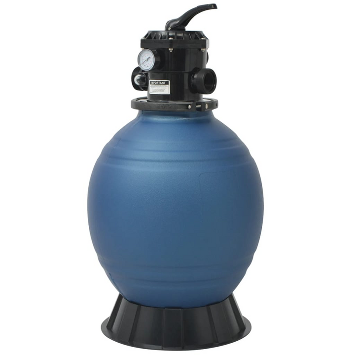 vidaXL Pool Sand Filter with 6 Position Valve Blue 460 mm