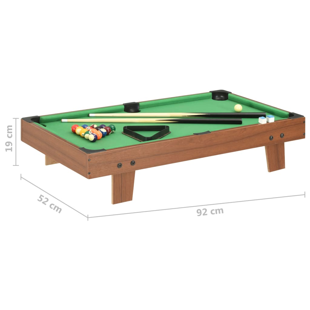 vidaXL 3 Feet Mini Pool Table 92x52x19 cm Brown and Green