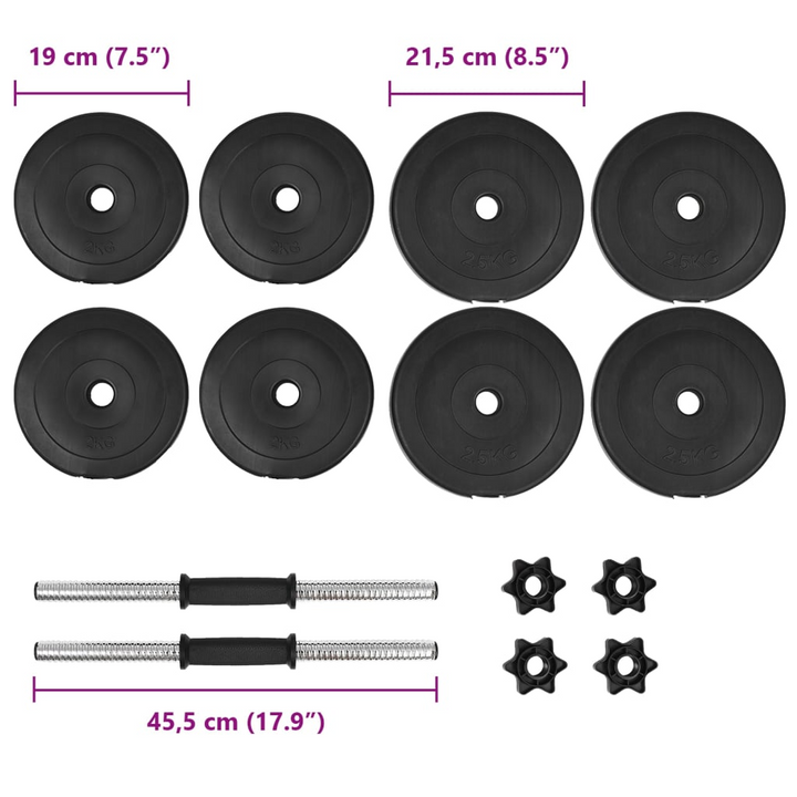 VidaXL 14 Piece Dumbbell Set 20 kg