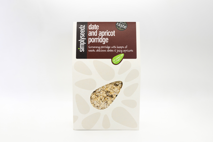 Simplyseedz Date & Apricot Jumbo Porridge Oats 500g Fibre rich Gut healthy (5 x 500g)