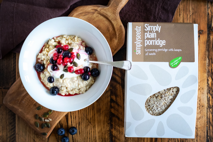 Simplyseedz Simply Plain Jumbo Porridge Oats 500g Fibre rich Gut healthy (5x 500g)