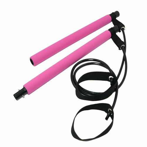 Adjustable Pilates Bar Kit Resistance Band Exercise Stick Toning Gym