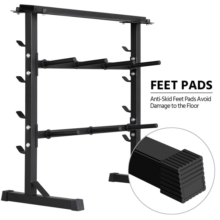 Yaheetech 3 Tier Dumbbell Barbell Rack Weight Plate Storage Holder Weight Bar Rack for Gym Home Fitness Equipment 300kg