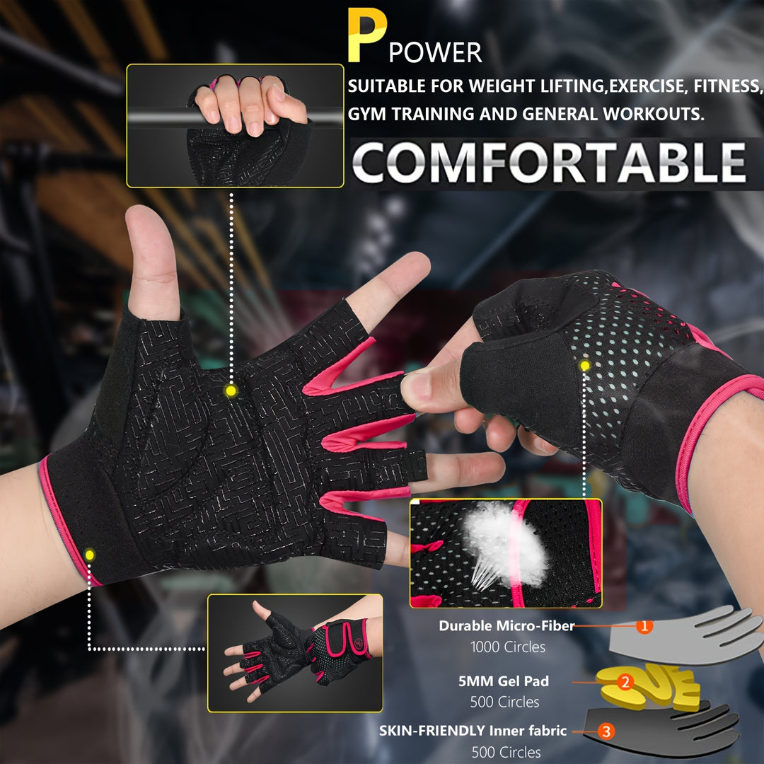 MOREOK 5mm Gel Workout Gloves - Ideal for Weightlifting, Gym, Pull-Ups & Rowing | Durable Nylon with Hook-and-loop Fastener Closure, MOREOK