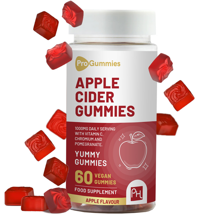 Vegan Apple Cider Vinegar Gummies | Apple Flavour | High Strength 1000mg with Vitamin C, Chromium and Pomegranate | Natural Apple Cider Vinegar | Non-GMO, Gluten-Free & Gelatine-Free by Prowise