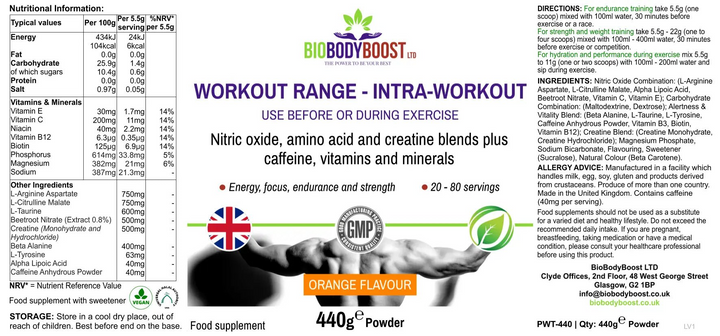 Workout Range - Intra-Workout: Amino Acids and Creatine Blend