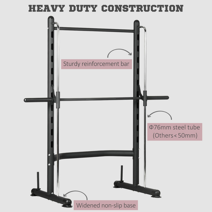 Squat Rack with Pull Up Bar, Adjustable Weight Rack, Multi-Functional Weight Lifting Barbell Stand for Home Gym Strength Training by HOMCOM