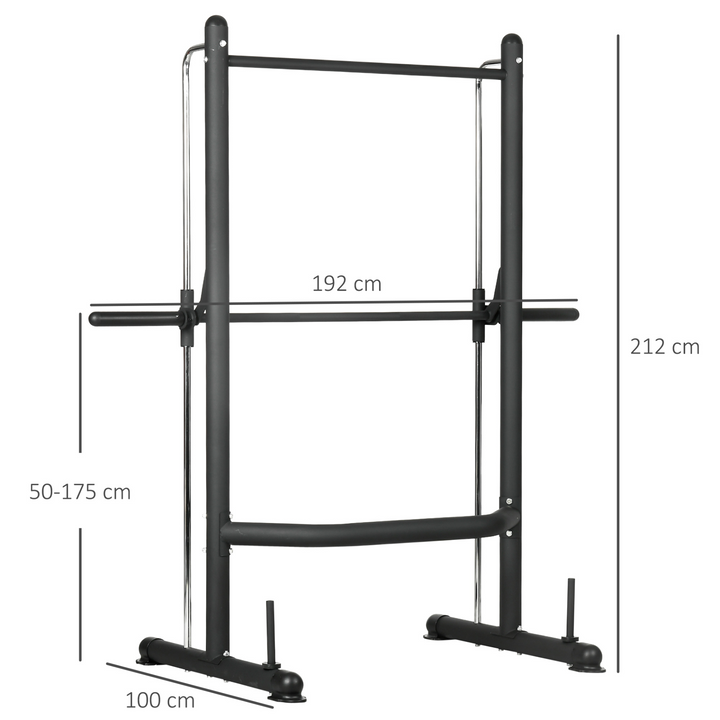 Squat Rack with Pull Up Bar, Adjustable Weight Rack, Multi-Functional Weight Lifting Barbell Stand for Home Gym Strength Training by HOMCOM