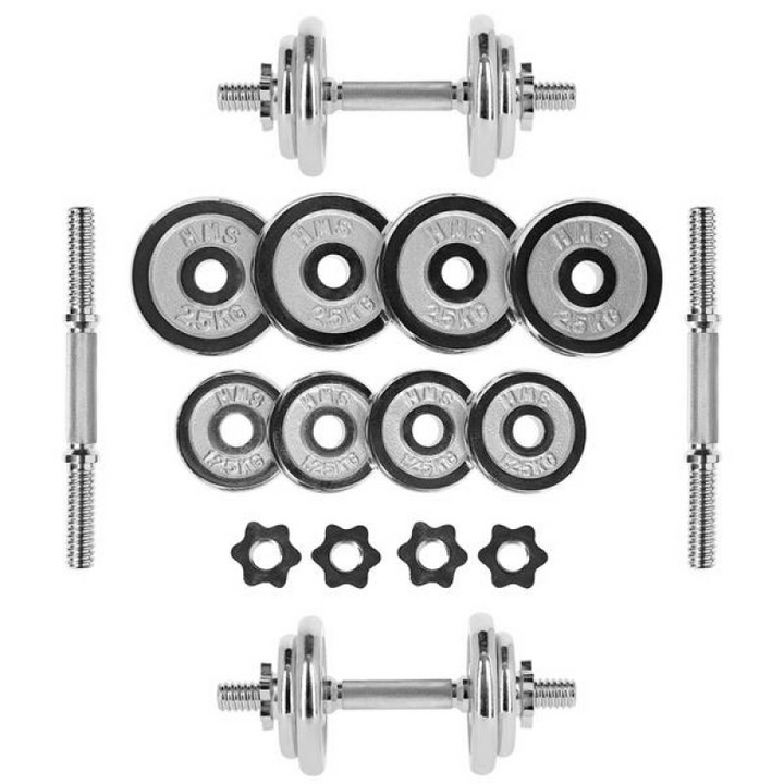 Barbells in a CHROME HMS 2x10kg STC20 Case