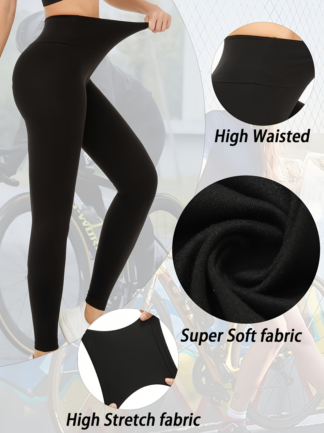 5 Pack Super Soft Leggings for Women, High Waisted Tummy Control No See Through Workout Yoga Running Pants Leggings