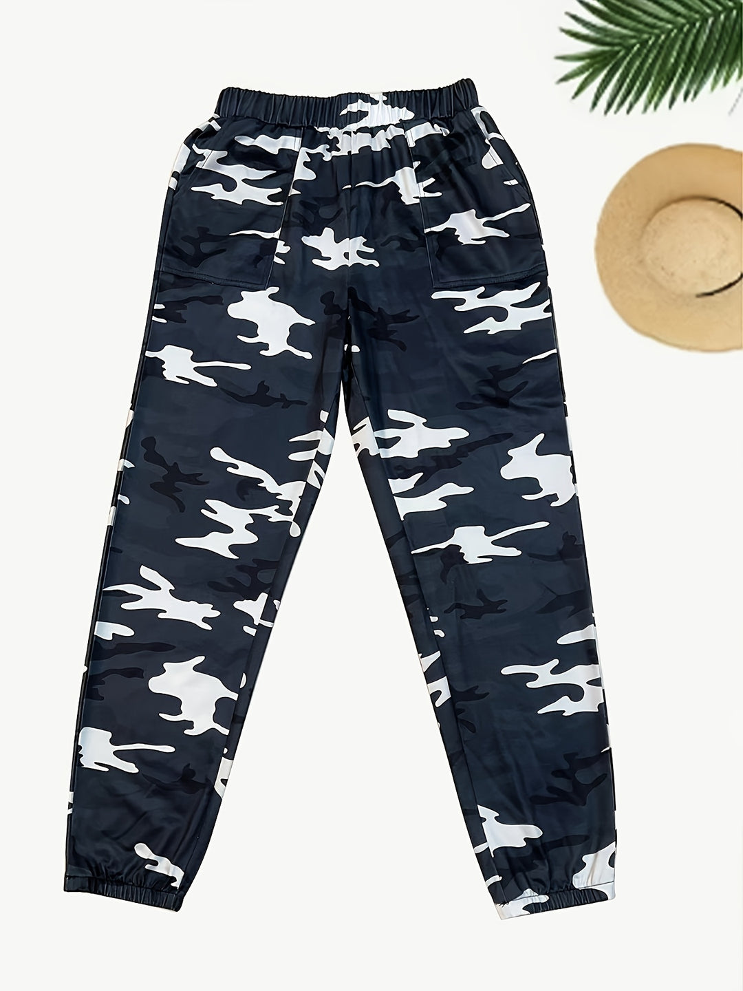 Camouflage Print Comfortable Fashion Elastic Waist Sports Casual Joggers, Women's Clothing