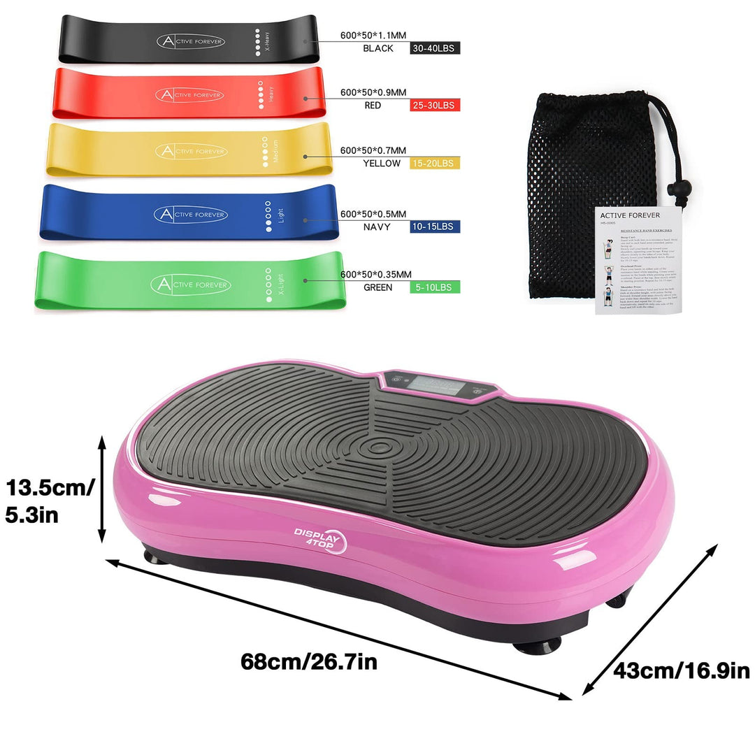 Ultra Slim Vibration Plate Exercise Machine,5 Programs + 180 Levels, Full Whole Body Vibration Machine for Home Fitness & Weight Loss,With Speakers (with Fitness Band)