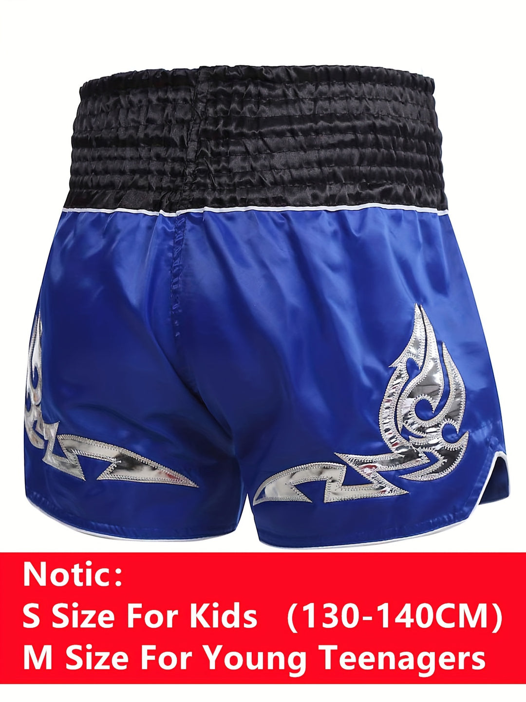 Men's Embroidered Boxing & MMA Shorts - Durable Polyester, Non-Stretch, All-Season Sports Gear for Fitness, Muay Thai & Martial Arts