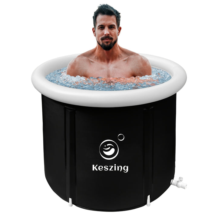 XL 80.01cm Portable Inflatable Ice Bath Tub with Lid - Foldable Cold Water Pool, Durable PVC Material, Complete Accessories Included