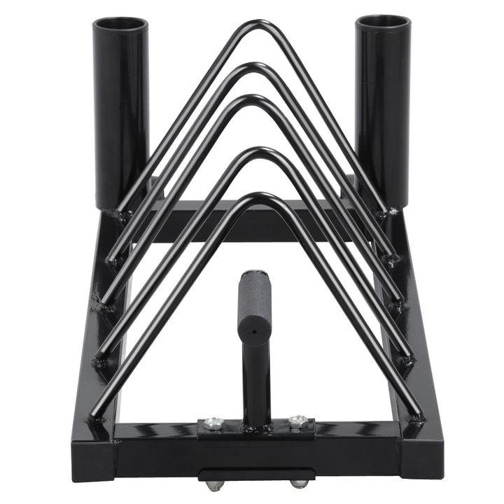 Yaheetech Weight Rack Plate Strength Fitness Rack Holder Horizontal Bumper Plate Rack for Home Gym