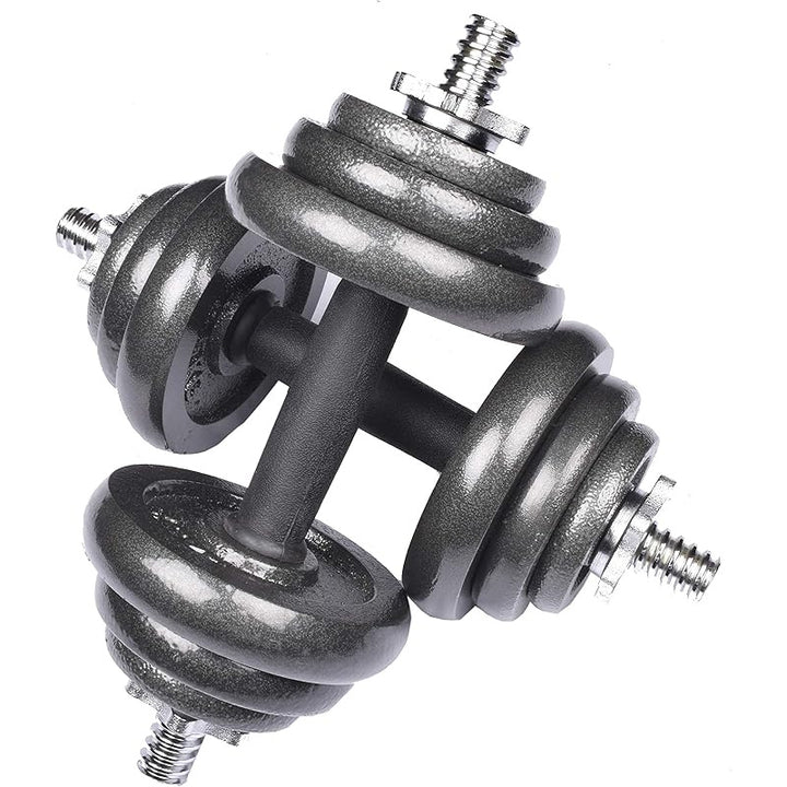 luxury Cast Iron Adjustable Dumbbell/Barbell Box Set 20kg/30kg - Bicep Curl, Tricep Extension, Bench Press, Upright Row- Fitness Workout Home Gym 40 x 30 x 30 cm