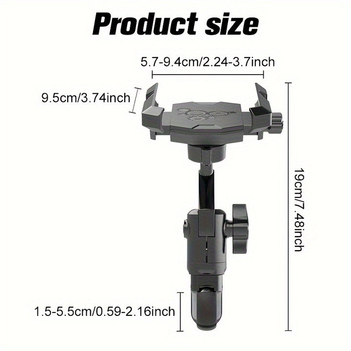 Universal Bike Handle Mount: Adjustable and Secure for Motorcycles, Bicycles, and Scooters - Suitable for 10.67-17.78 cm Smartphones - ABS Material