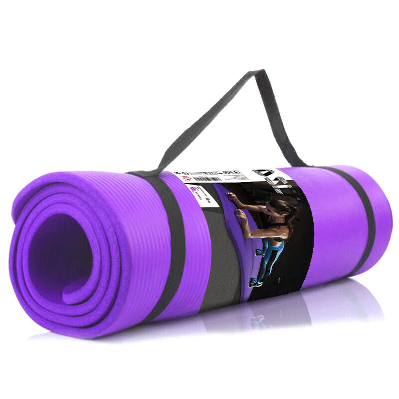 61X 185Cm Yoga Mat 15Mm Thick Gym Exercise Fitness Pilates Workout Mat Non Slip