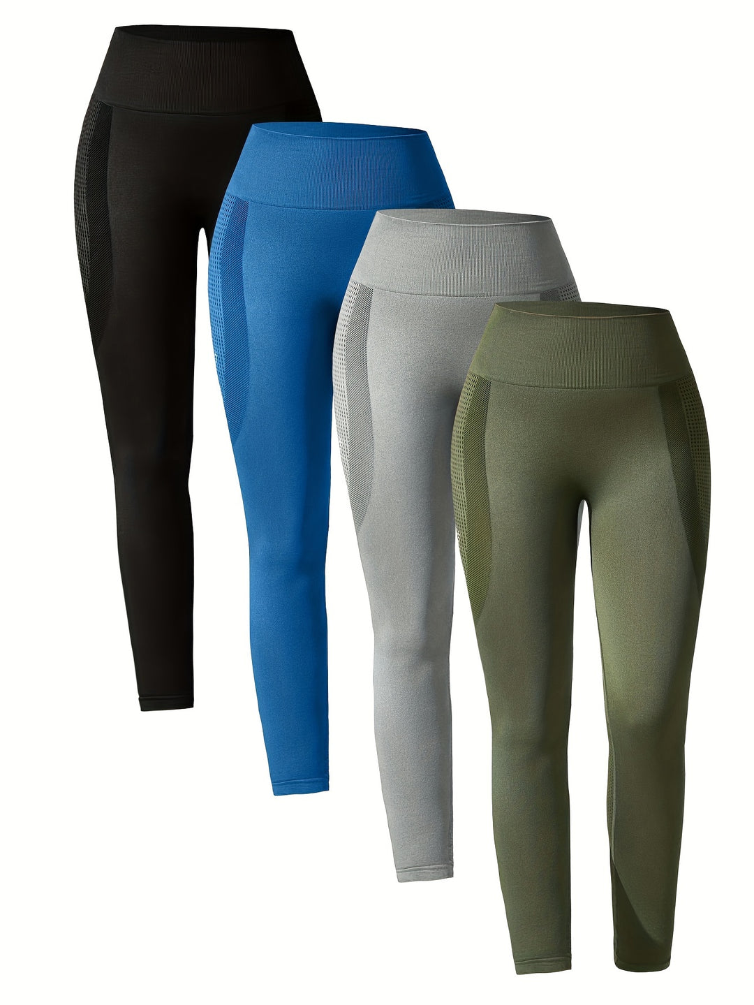 4pcs High-Waist Yoga Leggings - Moisture-Wicking, Stretchy, Perfect for Outdoor Activities, Fitness, and Comfortable Wear