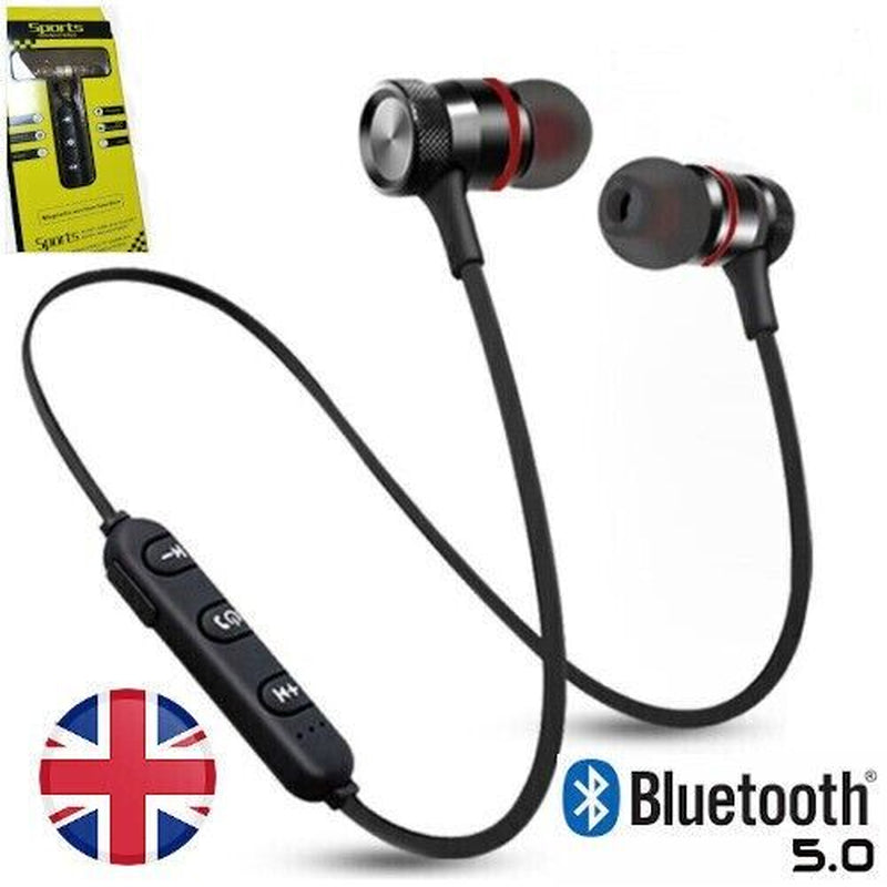Sweatproof Wireless Bluetooth Earphones Headphones Sport Gym Samsung Iphone UK
