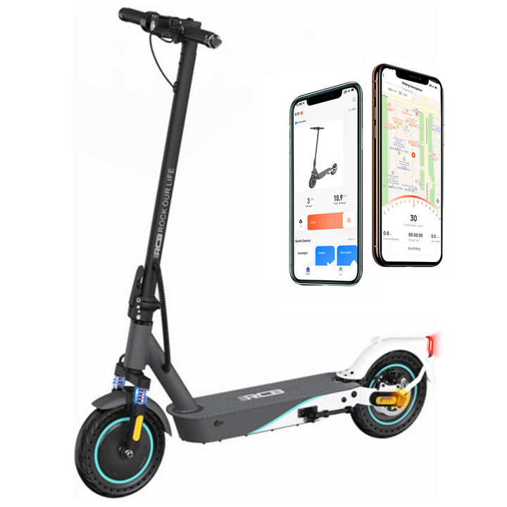 RCB Electric Scooter, 500W Motor R19 Electric Scooters Adult, Max 25km/h, 30-35KM Range, 10 Inch Tires, 3 Speed Mode, Double Braking System Fast E Scooter for Adults and Teens