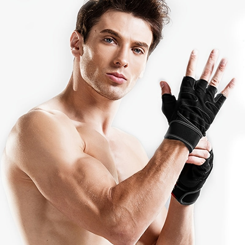 Unisex Fitness Gloves: Non-Slip Wrist Guards for Dumbbell, Horizontal Bar & Riding Exercise Training