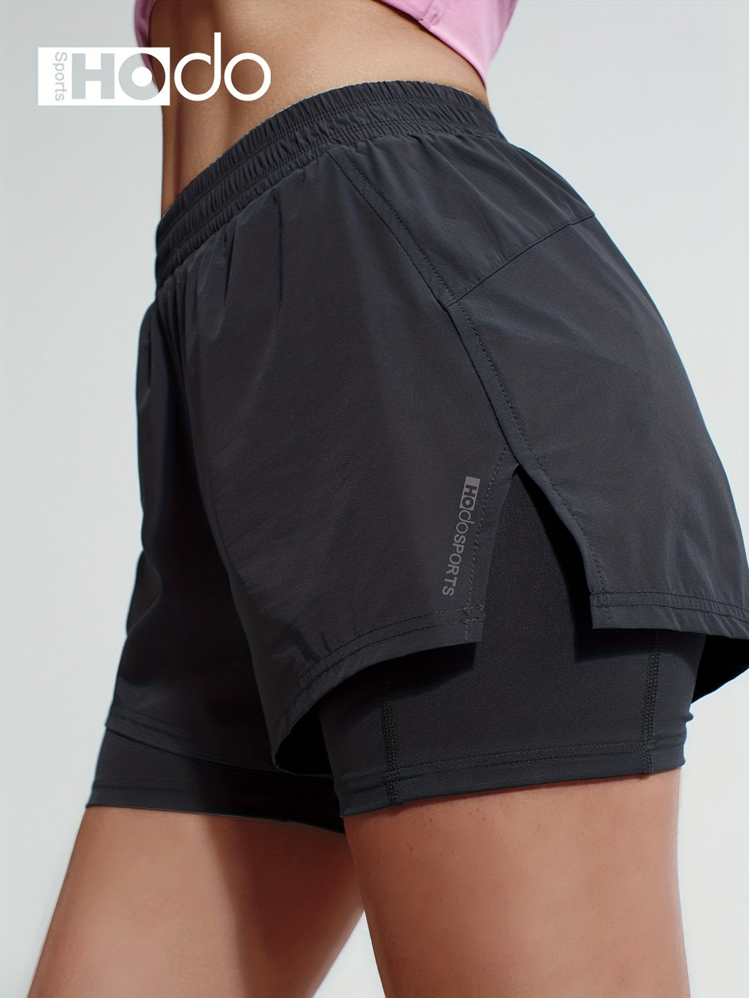 Women's 2-in-1 Fitness Shorts - High Stretch Tennis and Running Shorts with Double Layer for Yoga and Activewear Benefits