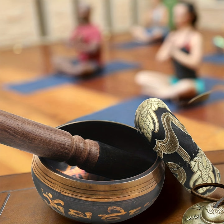 Singing Bowls Set - Hand-Hammered Meditation Sound Bowl for Yoga, Meditation, Mindfulness, Healing, Chakra Balancing, Relaxation, and Spiritual Growth