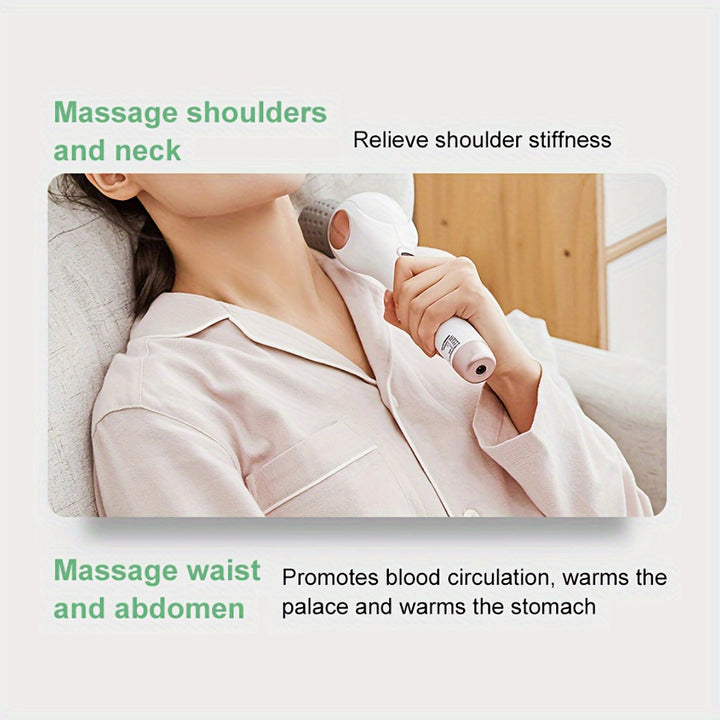 1pc PUBOO Wireless Handheld Massage Gun, 2000mAh Rechargeable Foldable Deep Tissue Massager with Multi-Angle Adjustment, Ergonomic Design for Full Body Relief, USB Charging, Portable Silicone & Plastic Construction, Ideal Chr