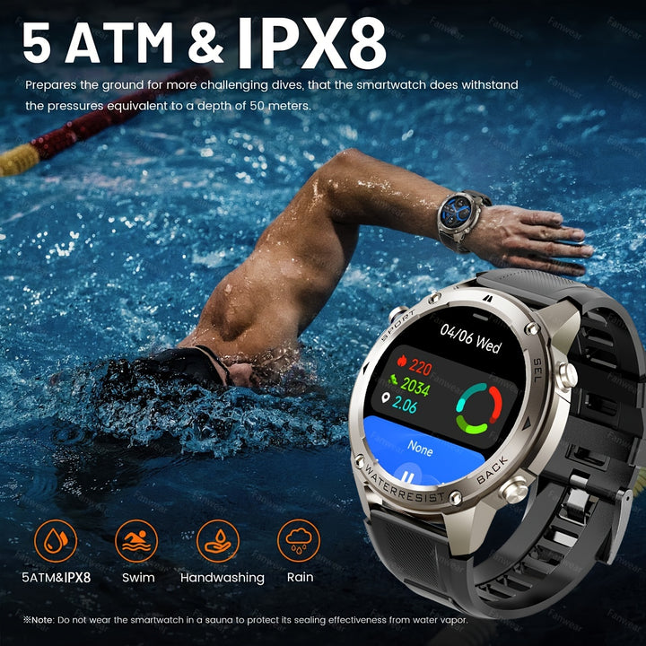 Fanwear GPS Smart Watch with GPS, Compass, Altitude, Air Pressure, Swimming, Triathlon, Timer, 5ATM Waterproof, Stop Watch, 170+ Sports Mode, Automatic Recognition Of Motion Patterns, 500mAh USB-Charged Battery, ATS3085L Chip