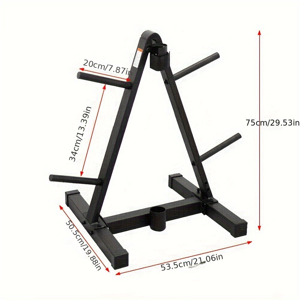 Weight Plate And Barbell Storage Rack - Compact Design 265 Lbs Max Weight