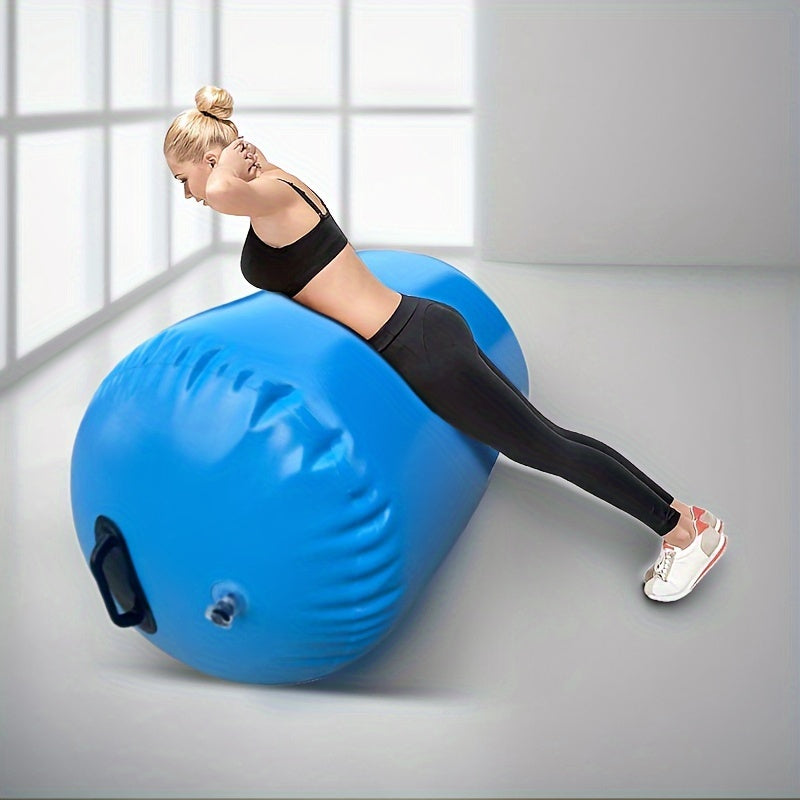 Extra-Large, Thick Yoga Ball with Pump - Versatile Fitness Roller for Tumbling, Cheerleading & Bounce Training - Durable PVC Material, Blue