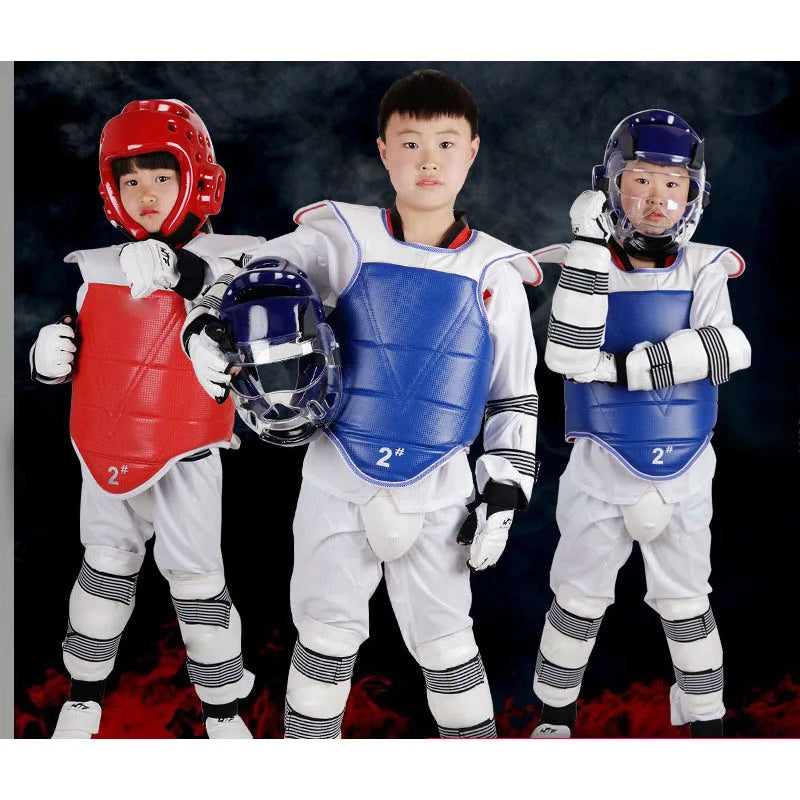 Taekwondo Five-Piece Set Taekwondo Protective Gear Helmet Armor Kickboxing Boxing Glove Taekwondo Equipment Head Protector