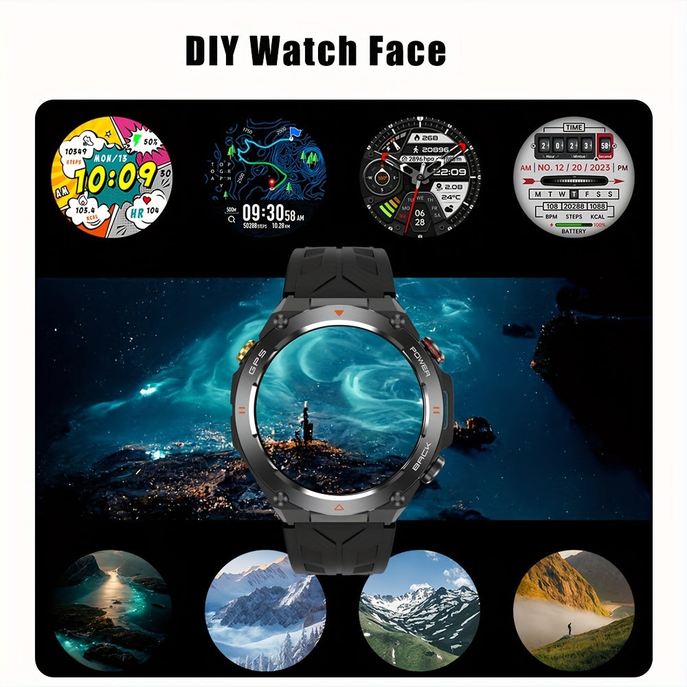 1pc SENBONO Smart Watch with GPS, Compass, 3.89cm Display, 650mAh Battery, Waterproof IPX8, Sports Tracker, 100+ Exercise Modes, Call Function, USB Charging, Compatible with Android & iPhone