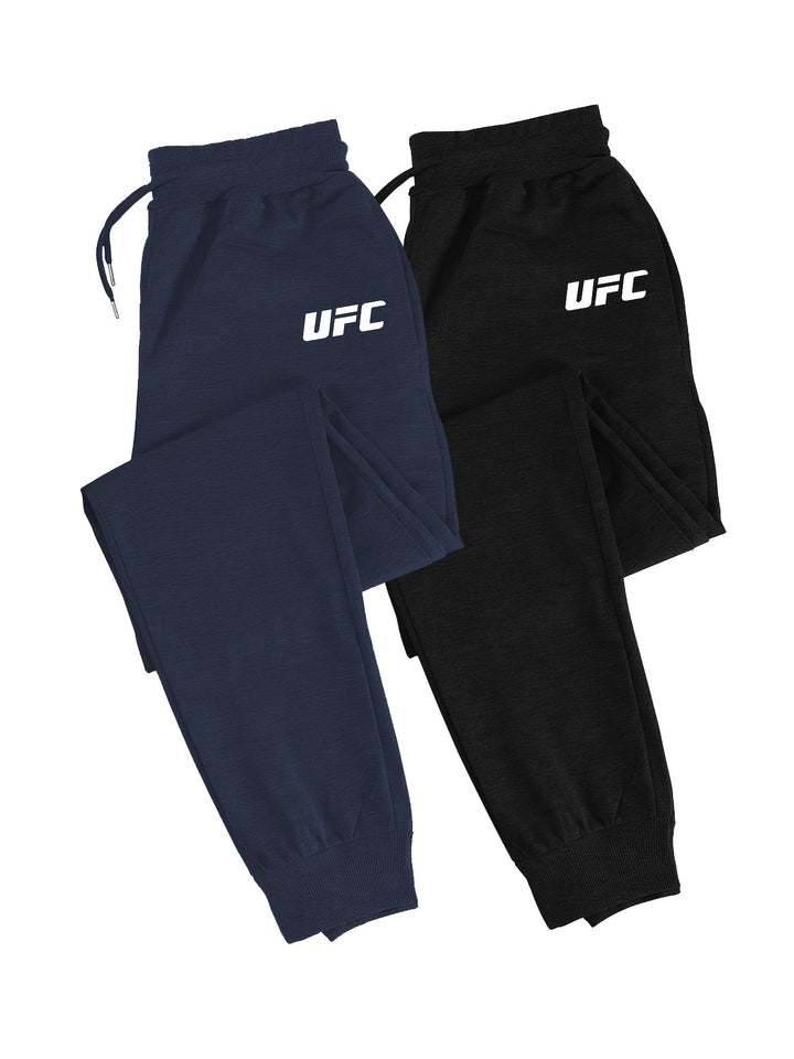 2pcs Men's UFC Print Joggers, Fashionable Sweatpants, Casual Fashion Pants for Spring/ Autumn, Men's Clothing