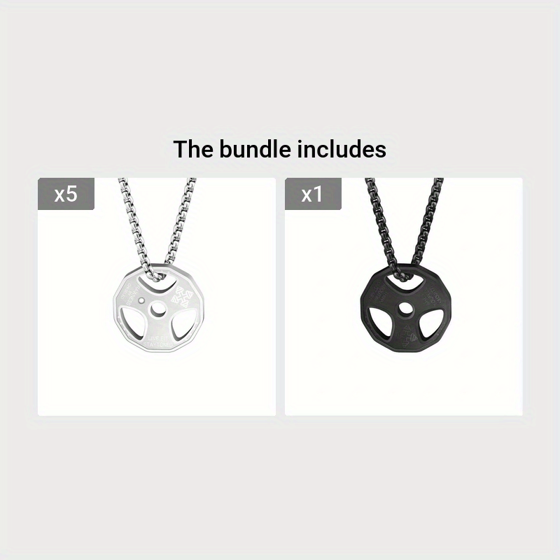 Fitness Dumbbell Pieces Sports Barbell Necklace, Men's Trendy Pendant Titanium Steel Jewelry, Versatile Accessories