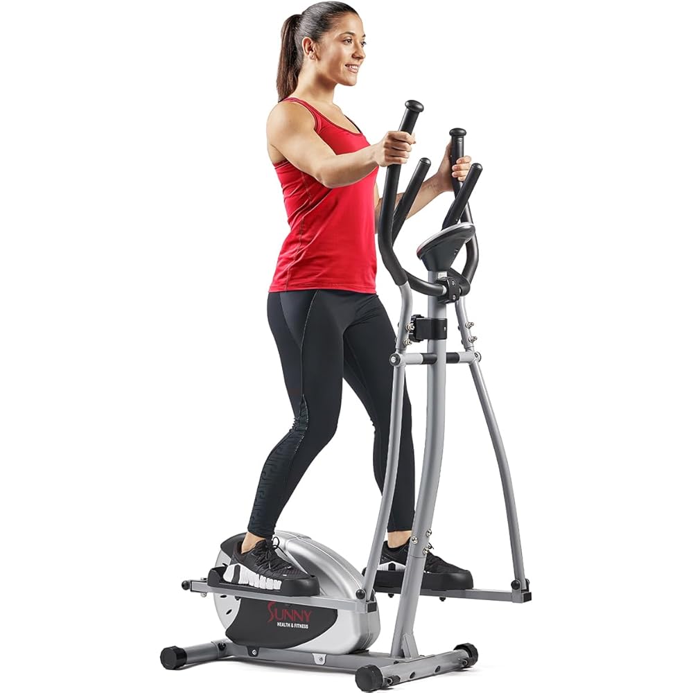 NEW Sunny Health & Fitness 2-in-1 Upright Elliptical Cross Trainer, Full-Body Exerciser, Home Cross-Training Arm/Leg, Low Impact Exercise Cardio Workout Machine for Senior & Adult, Optional Classic Style