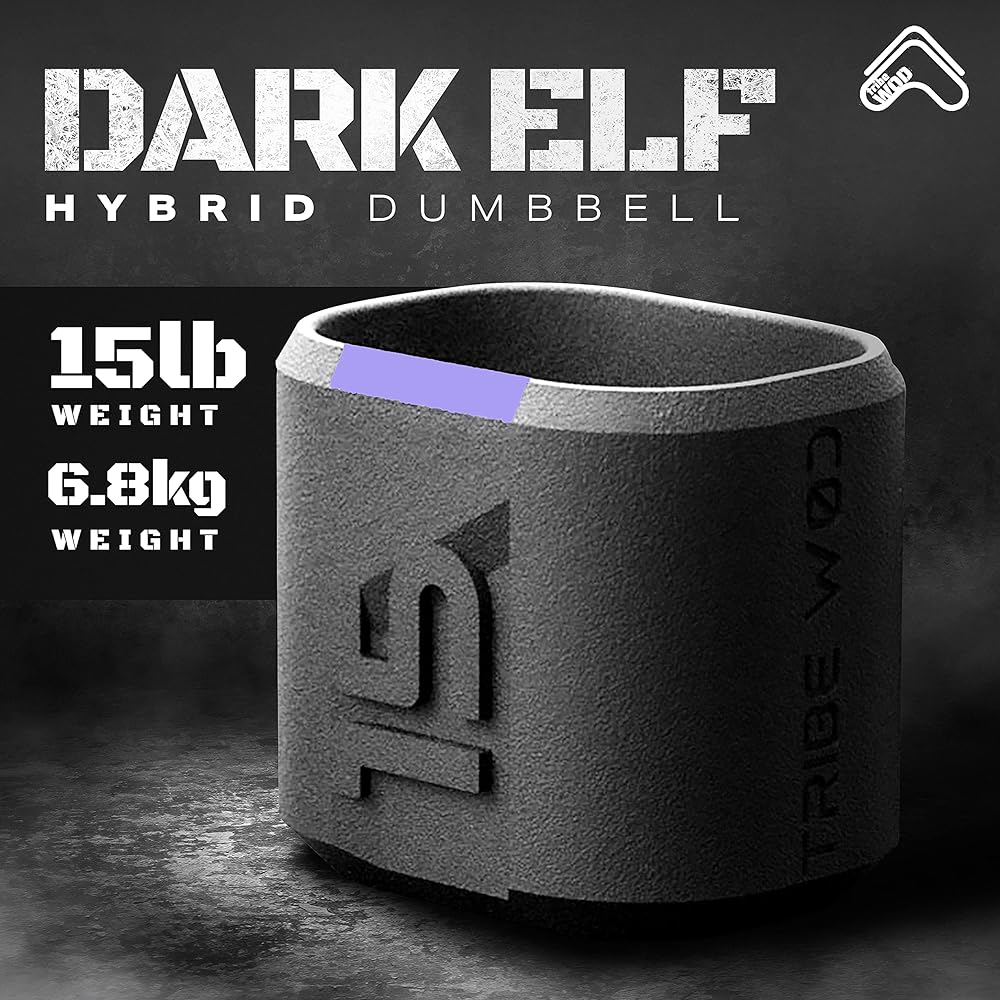 NEW Dark Elf Hybrid Dumbells 10-35lb / 4.5-16kg - Cross Training Workout Equipment for Muscle Building and Mobility, Cardio Fitness, Weights for Women & Men (Pack of 1)