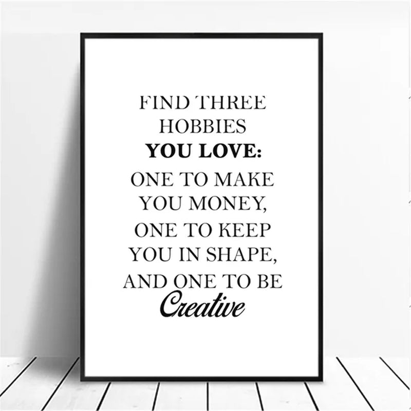 English Inspirational Quotes Words Poster Canvas Print Painting Wall Art Living Room Home Decoration