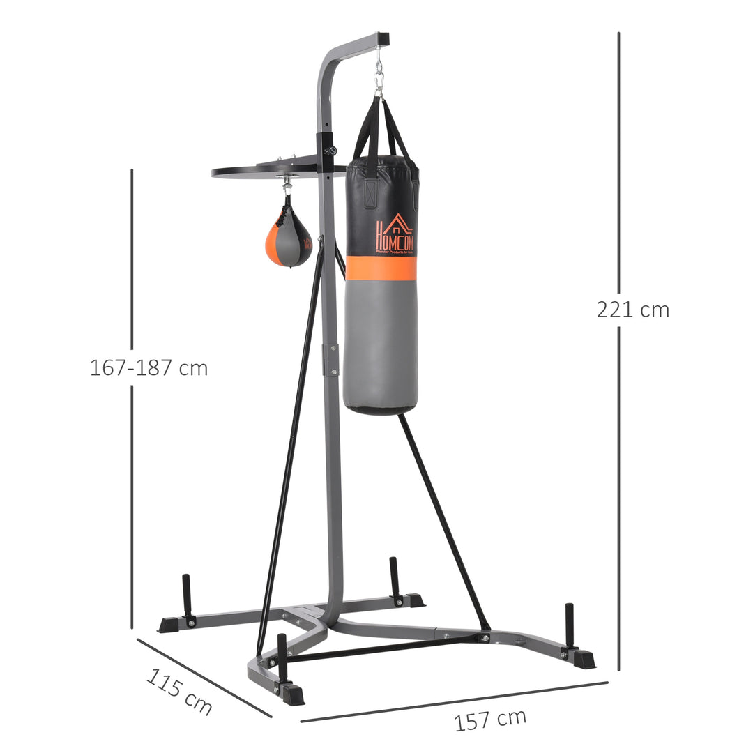 Freestanding Boxing Punch Bag & Speed Ball Station Hanging Frame Training Exercise Platform Home Gym Heavy Duty