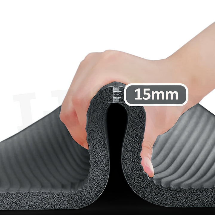 Yoga Mat 15mm Thick Padded NBR Exercise Mats For Yoga, Pilates And Gymnastics Suitable For Both Man And Women With Non-slip Material With Carry Strap For Yoga