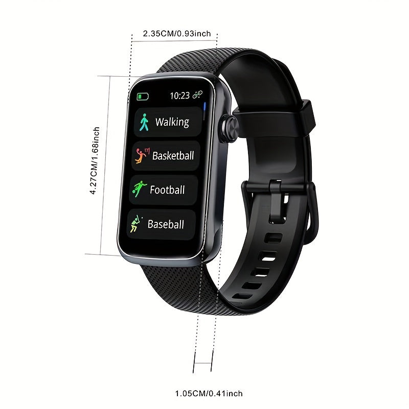 Smart Fitness Tracker with 3.73cm HD IPS Display, 100+ Sports Modes, Universal Men & Women Smartwatch, USB Charging, 180mAh Battery, Wireless Connectivity, Rechargeable Lithium Polymer Battery