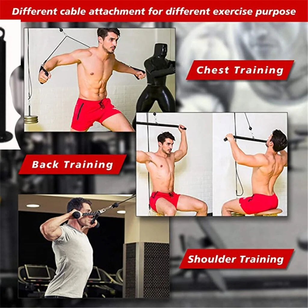 Fitness DIY Pulley Cable Gym Workout Equipment