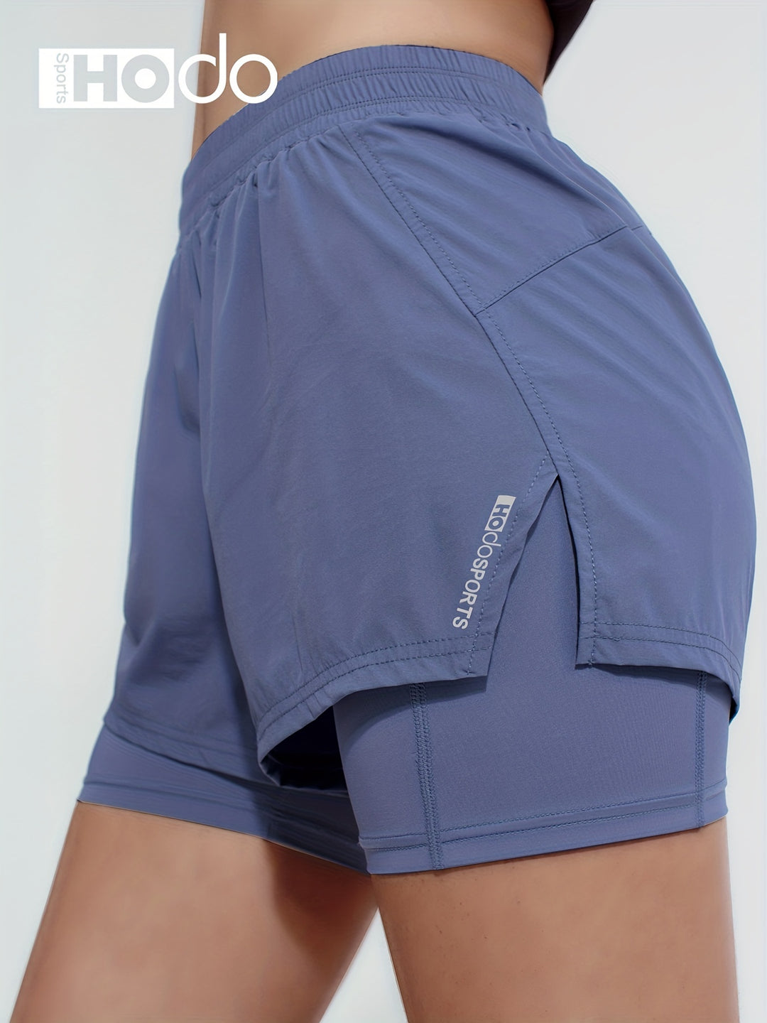 Women's 2-in-1 Fitness Shorts - High Stretch Tennis and Running Shorts with Double Layer for Yoga and Activewear Benefits