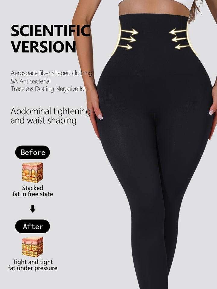 High-Waist Tummy Control Yoga Leggings - Stretchy, Butt Lifting Workout Pants for Women, Breathable Nylon Blend, Perfect for Spring/Summer/Fall