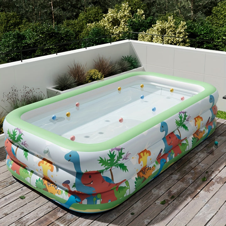 Inflatable Pool for Garden, Large Outdoor Hot Tub with Ocean Balls, Foldable Swimming Pool for Home Use, Durable Material, Easy Set Up