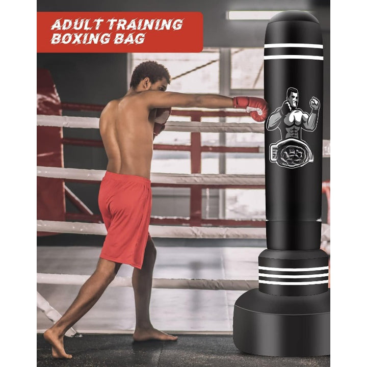 Heavy Duty Sandbag with Stand Men's Standing Boxing Sandbag Inflatable Taekwondo Sandbag Suitable for Training Muay Thai Fitness